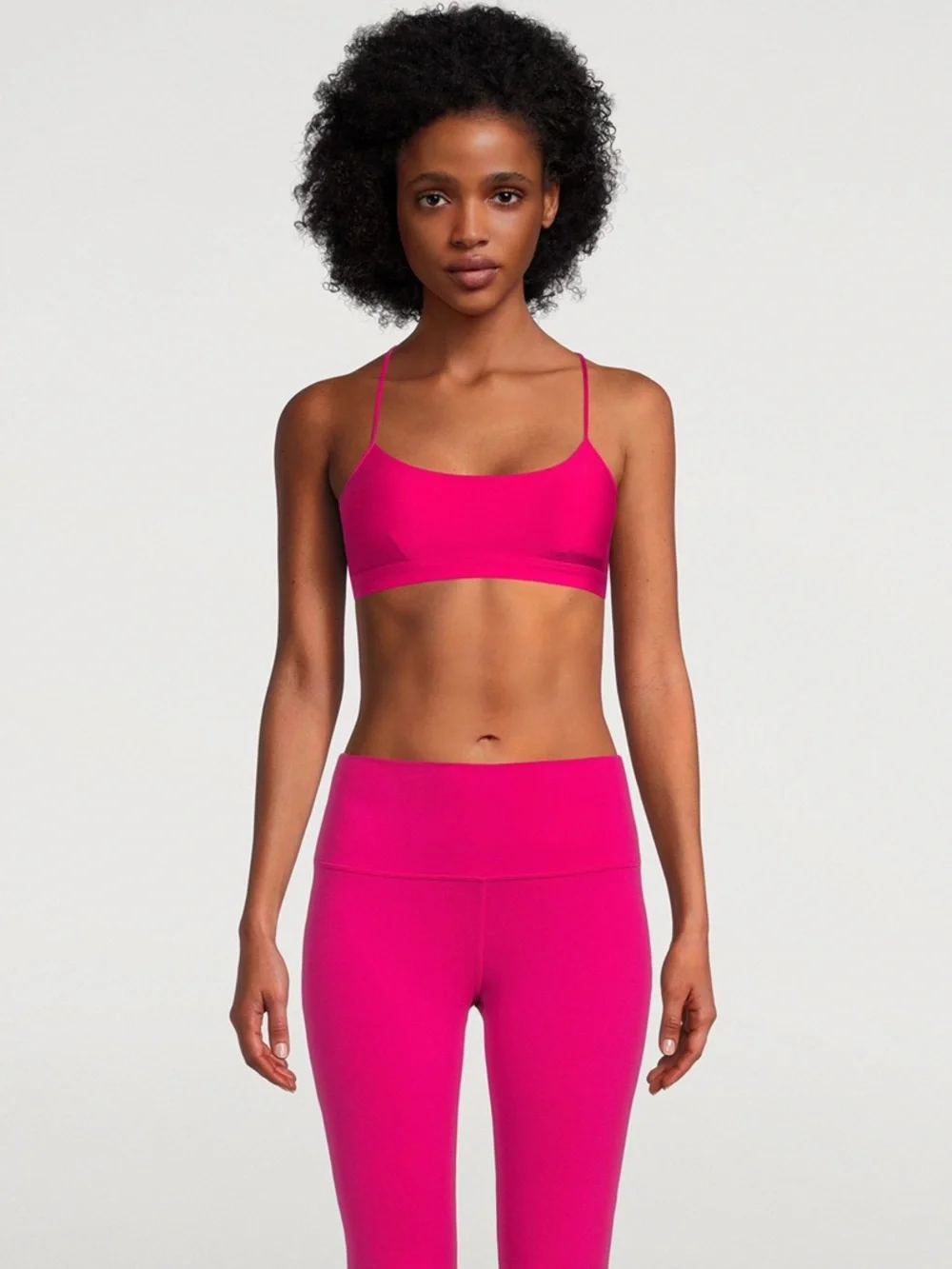 NWT ALO Yoga Neon Pink Set— Intrigue Bra and 7/8 High Waisted Airlift Leggings